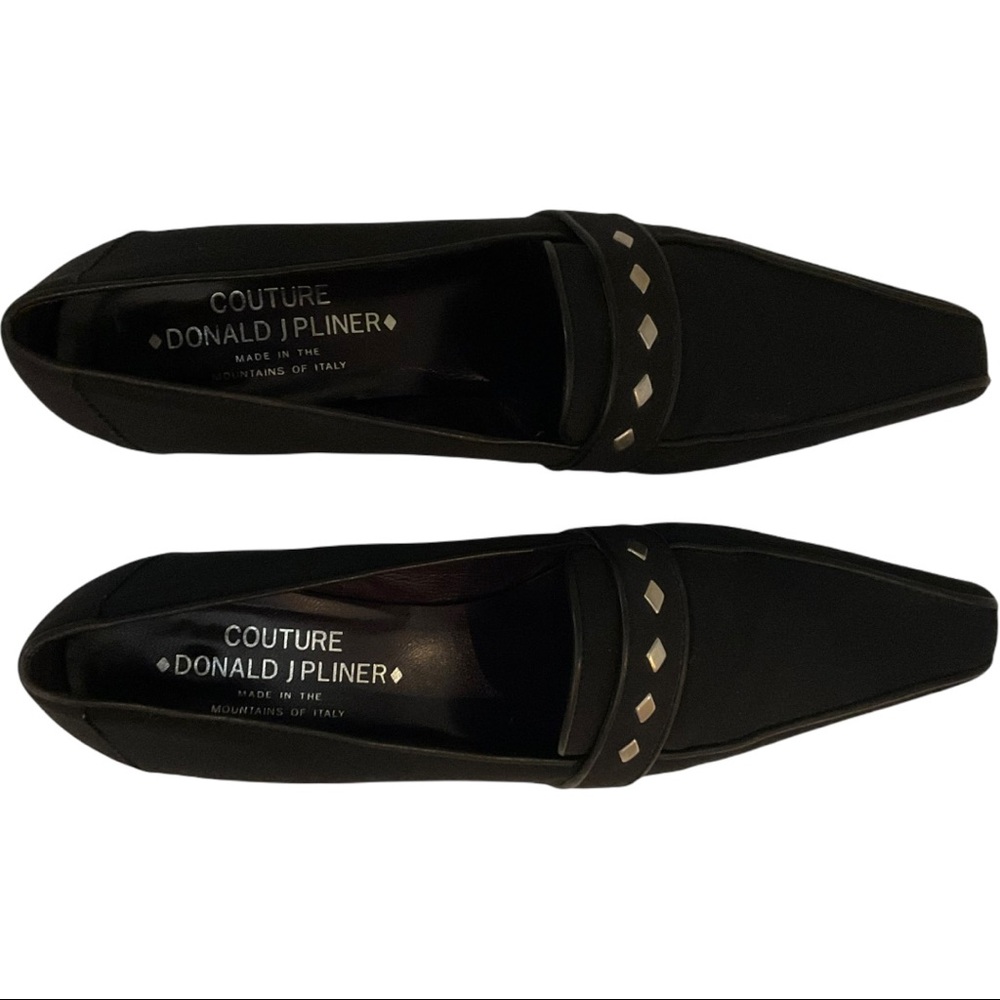 Donald Pliner Italian Black Kitten Heels Size 8.5